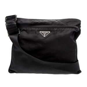 Prada Tessuto Messenger Bag , Black